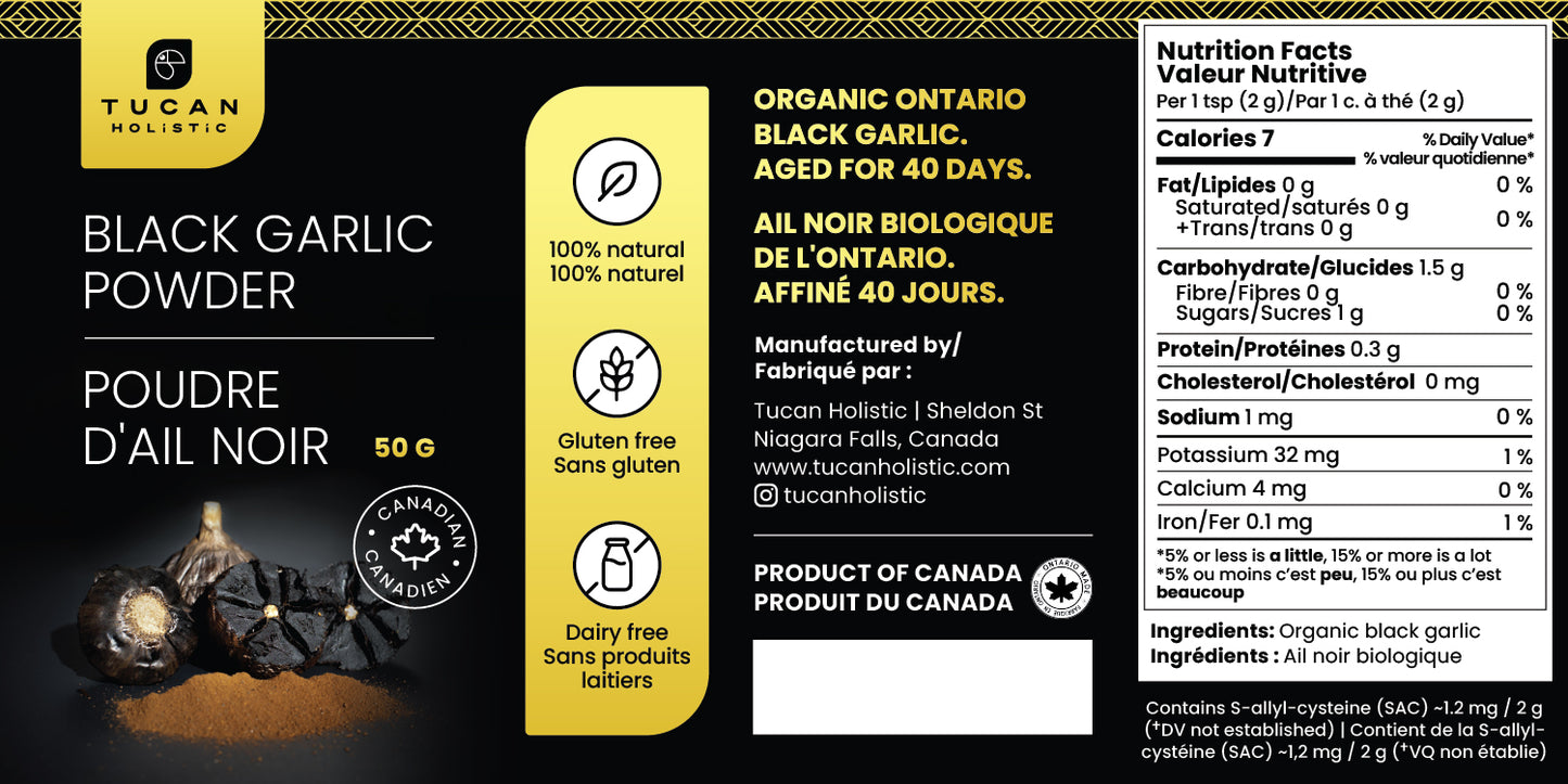 Organic Canadian Black Garlic Powder - 50 G