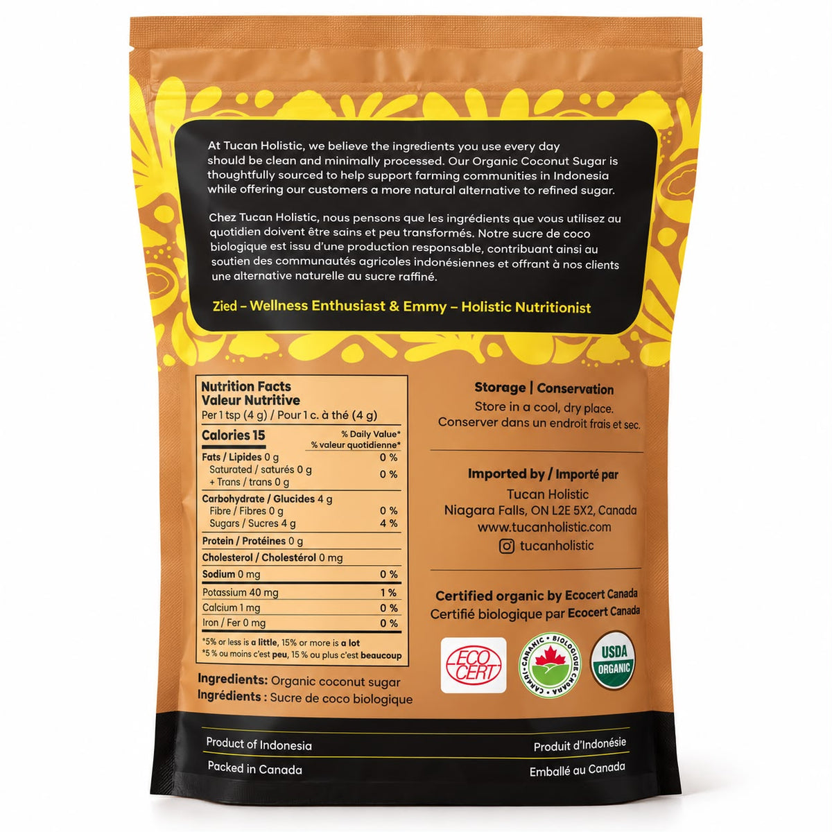 Organic Coconut Sugar – 1 kg Resealable Pouch