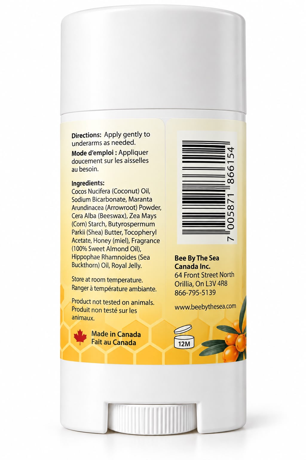 Bee By The Sea Natural Deodorant – Sea Buckthorn & Honey | 75 g