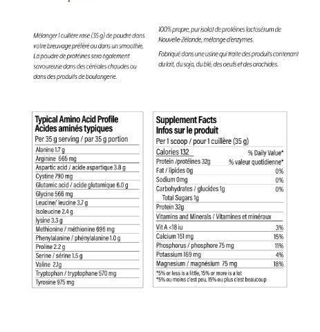 Just Clean Protein – Unflavoured New Zealand Whey Protein Isolate | 908 g
