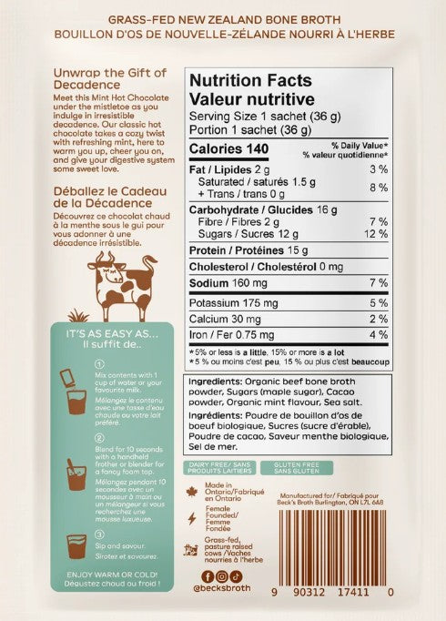 Beck's Broth 37 G - Mint Hot Chocolate