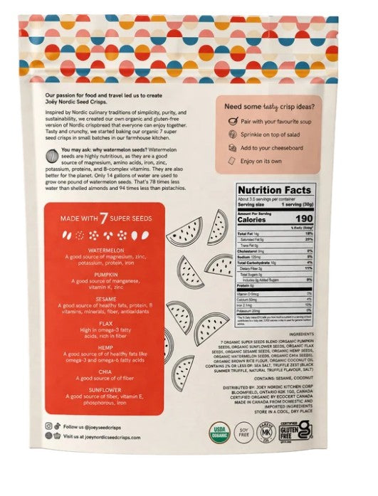 Joey Nordic Truffle Seed Crisps - 110 g
