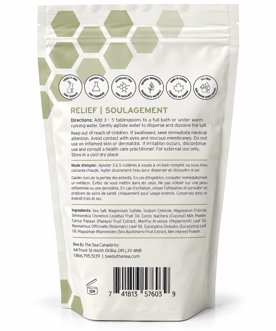 Bee By The Sea Relief Bath Soak – Peppermint, Rosemary & Eucalyptus | 794 g