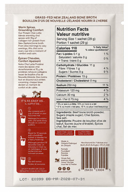 Beck's Broth 29 G - Protein Chai Latte