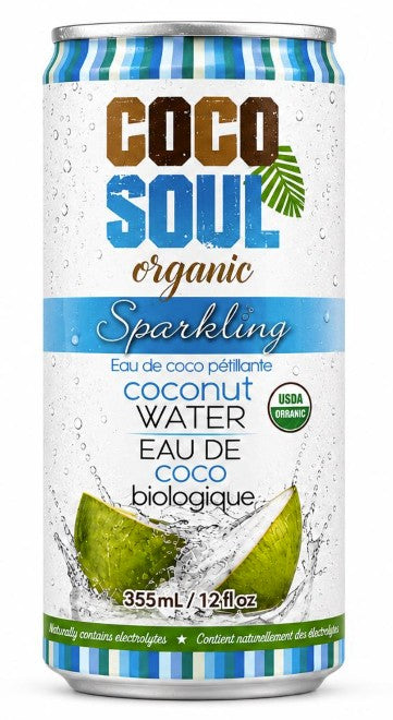 Coco Soul Organic Sparkling Coconut Water – 355 mL