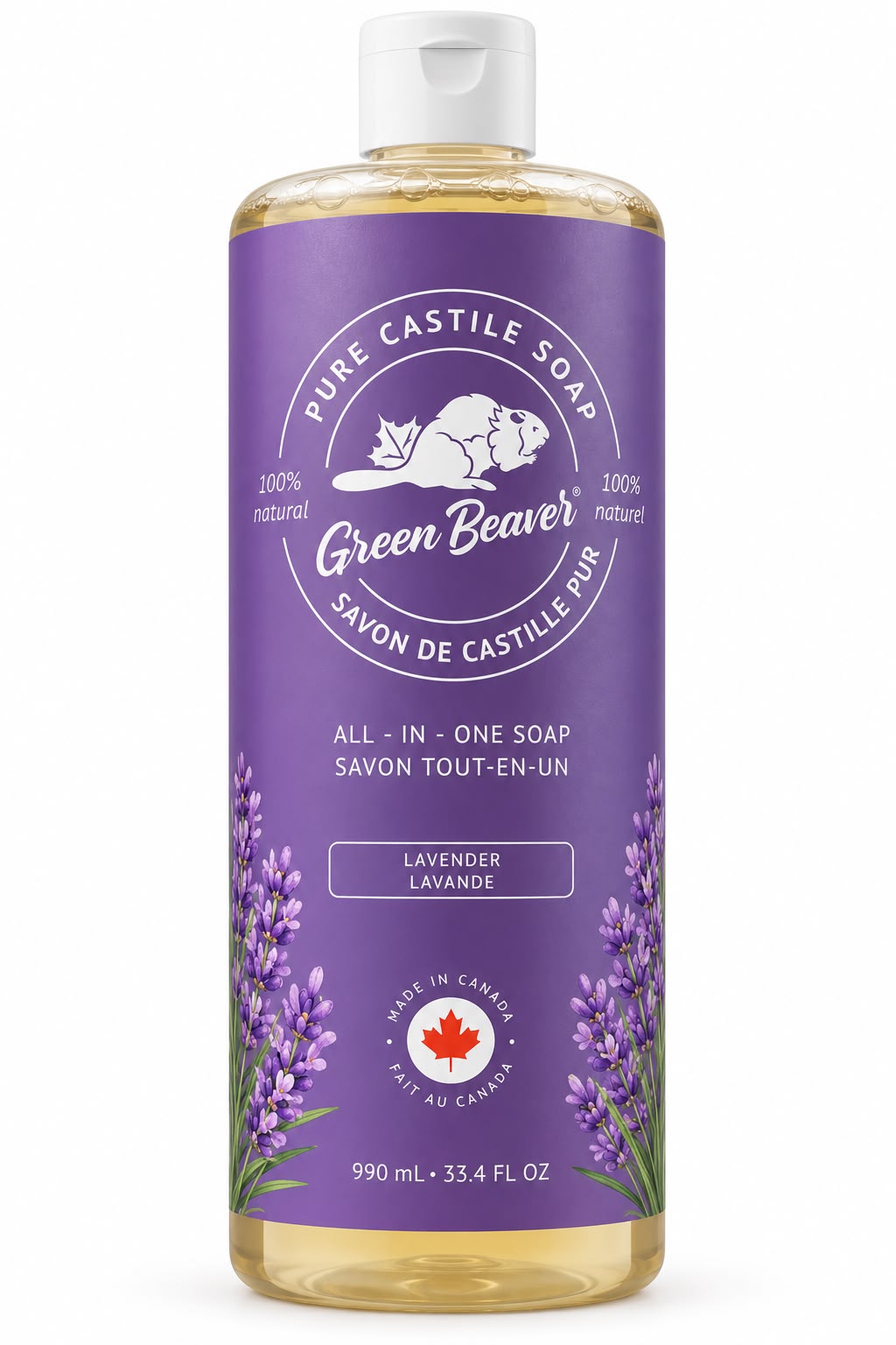 Green Beaver Pure Castile Soap – Lavender | 990 mL