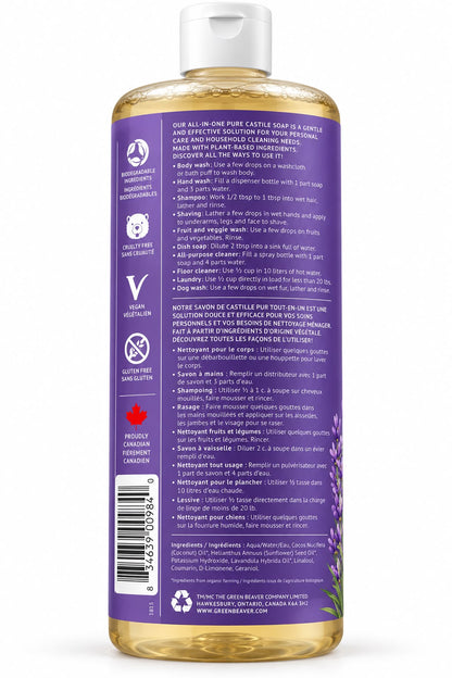 Green Beaver Pure Castile Soap – Lavender | 990 mL
