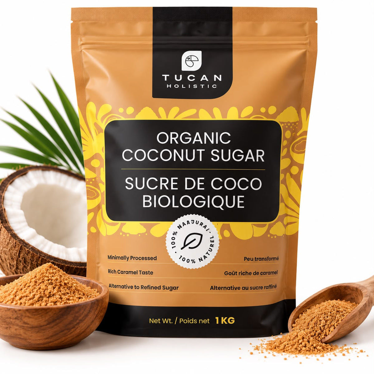 Organic Coconut Sugar – 1 kg Resealable Pouch