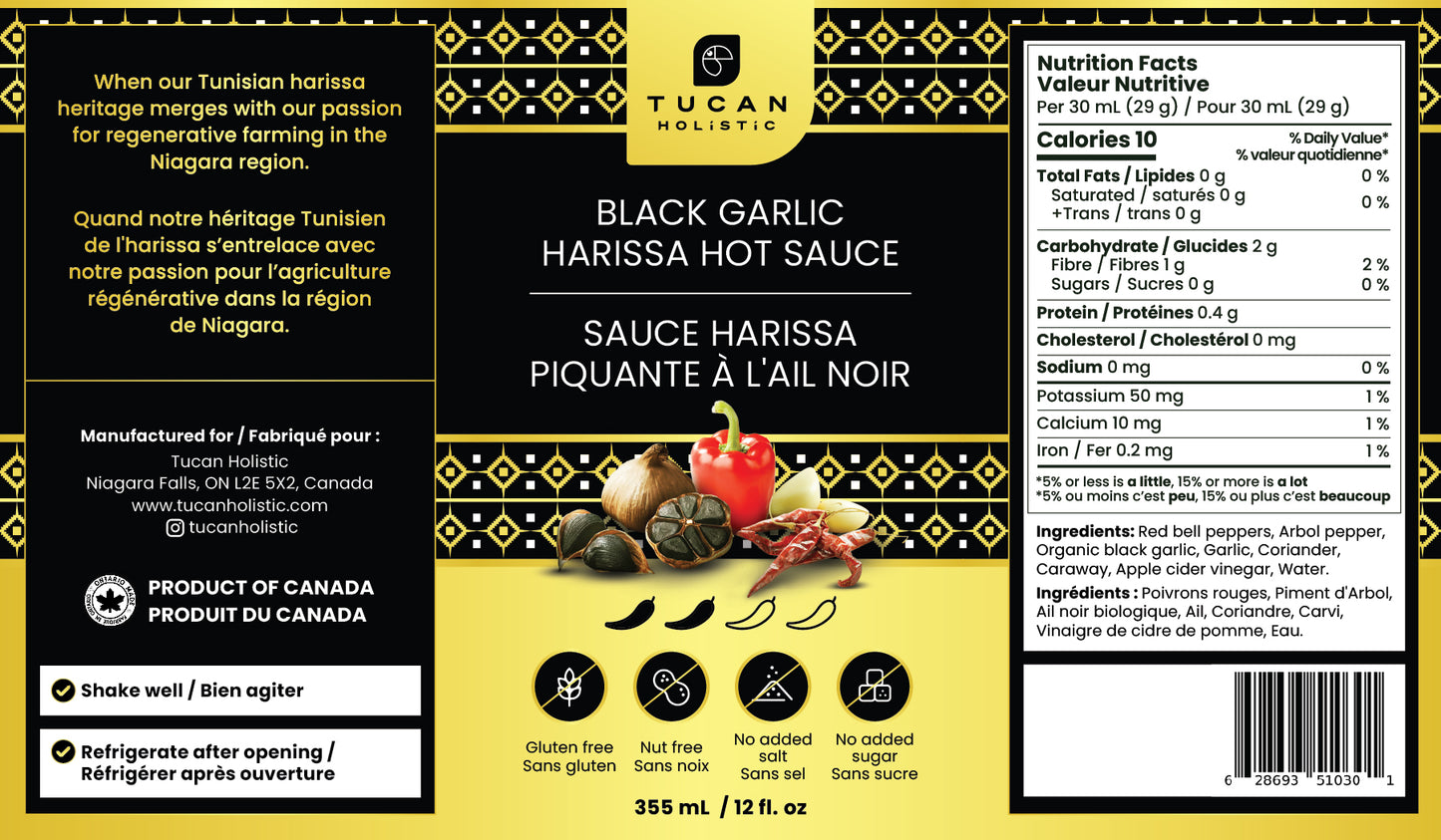 Black Garlic Harissa Hot Sauce - 355 ML - Buy 1 Get 1 FREE!*