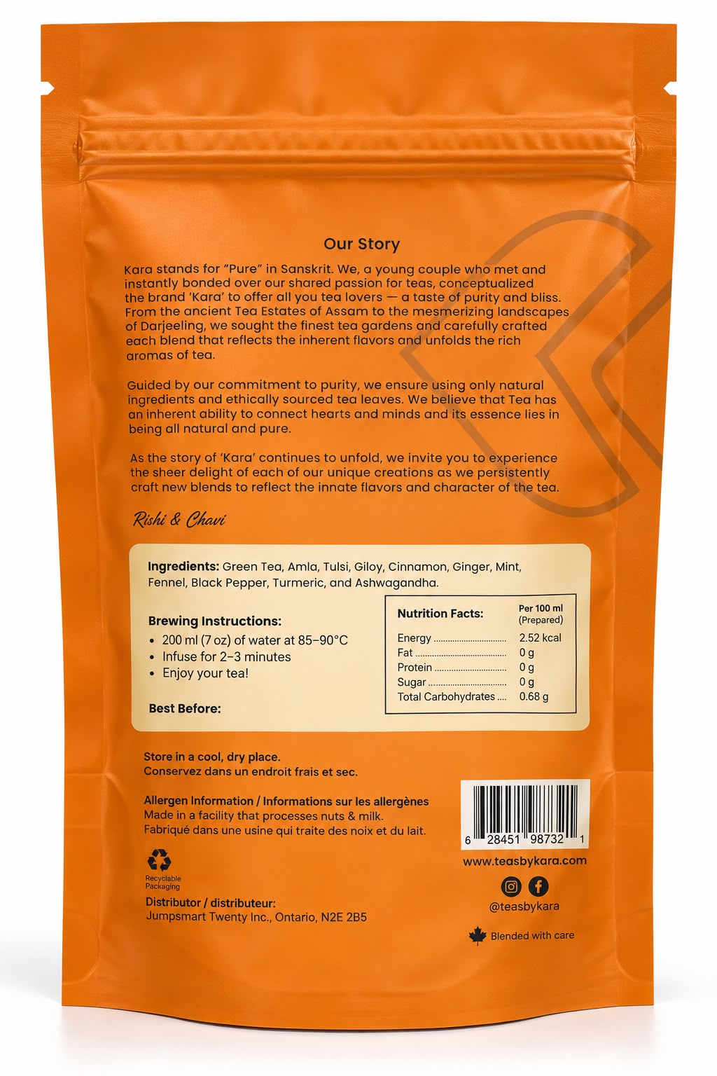 Immunity Tea by Kara – Loose Leaf Green Tea | 50 g