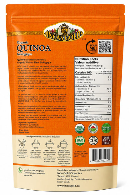INCA’S GOLD Organic White Royal Quinoa – 454 g