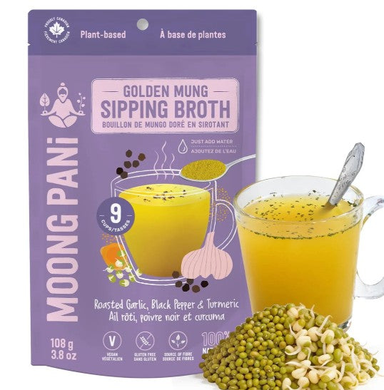 Moong Pani - Roasted Garlic,Turmeric Golden Broth | 18g Plant Protein/pouch | 9 Cups