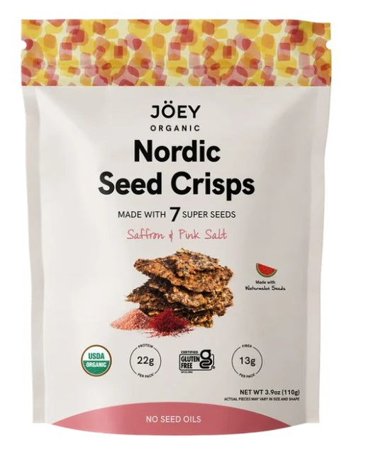 Joey Nordic Saffron & Pink Salt Seed Crisps - 110 g