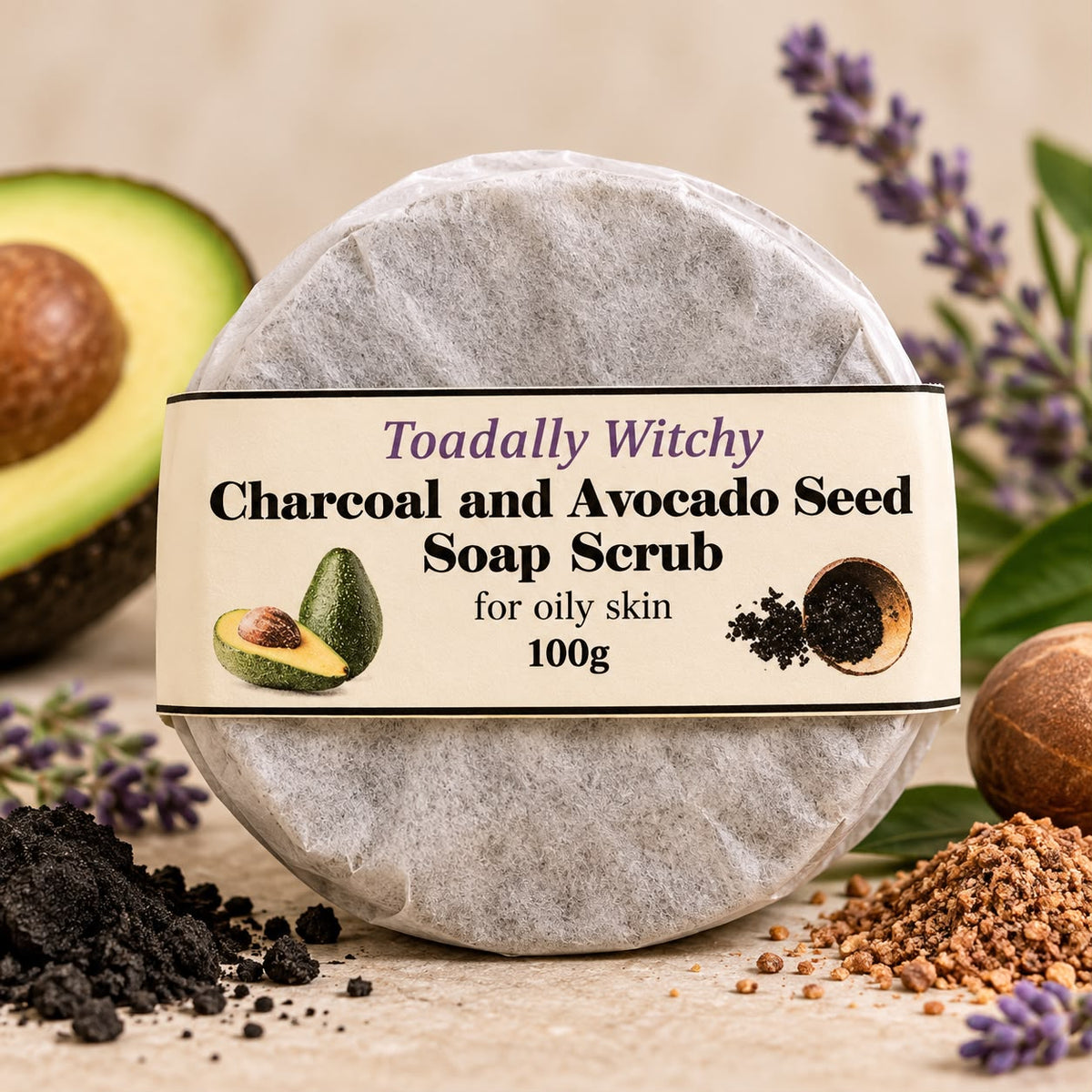 Toadally Witchy – Charcoal & Avocado Seed Soap Scrub | 100g