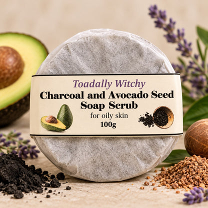 Toadally Witchy – Charcoal & Avocado Seed Soap Scrub | 100g