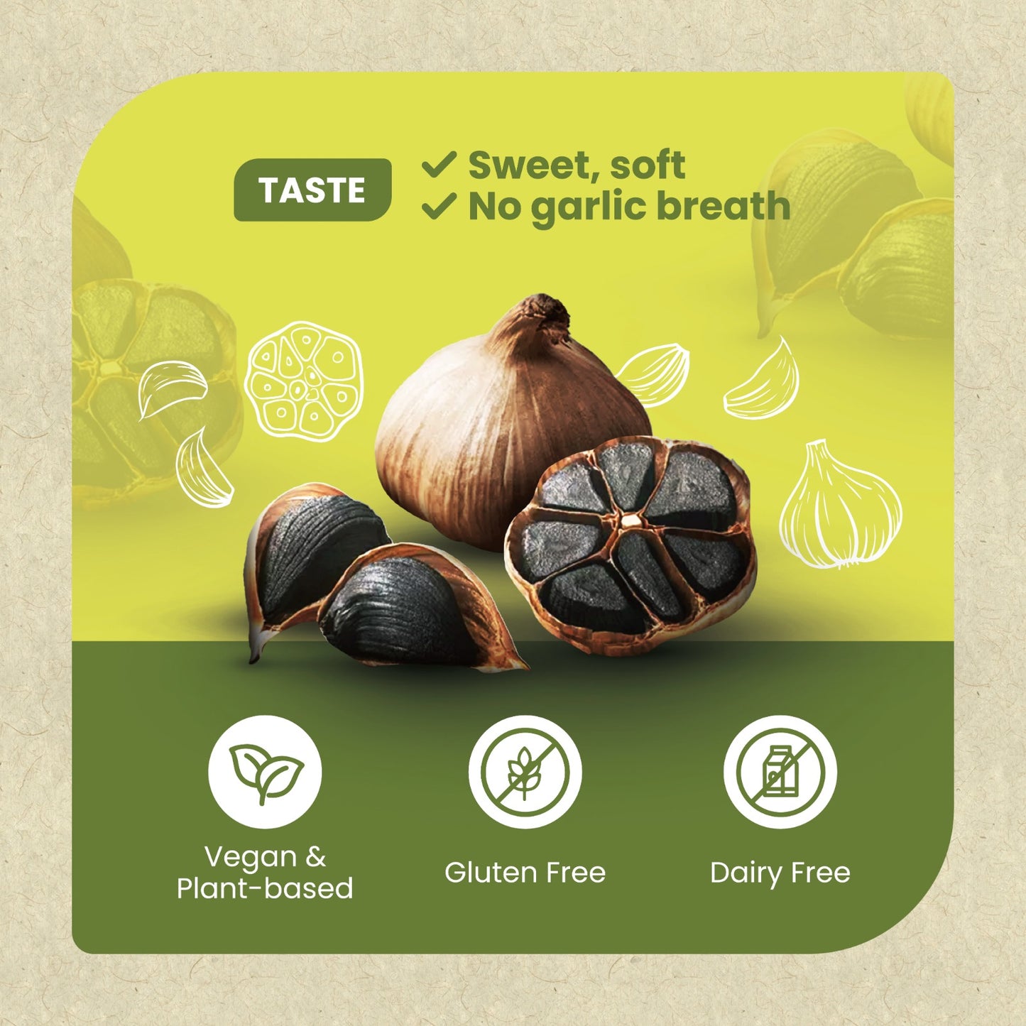 Organic Canadian Black Garlic Whole Bulbs - 40 days aged (75 g)