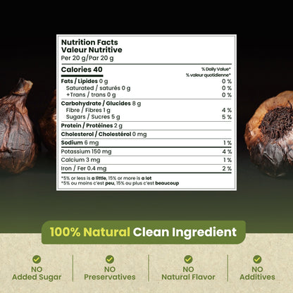 Organic Canadian Black Garlic Whole Bulbs - 40 days aged (75 g)