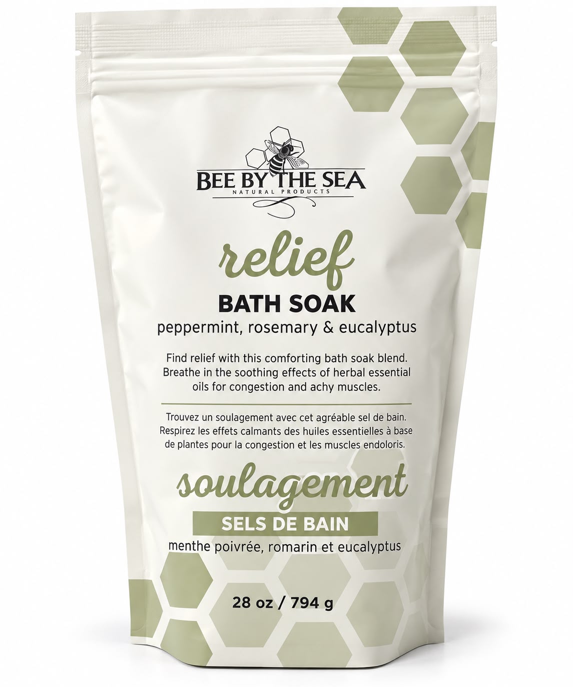 Bee By The Sea Relief Bath Soak – Peppermint, Rosemary & Eucalyptus | 794 g