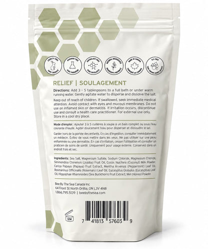 Bee By The Sea Relief Bath Soak – Peppermint, Rosemary & Eucalyptus | 794 g
