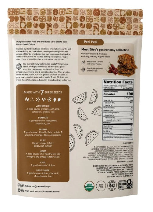 Joey Nordic Peri Peri Seed Crisps - 110 g