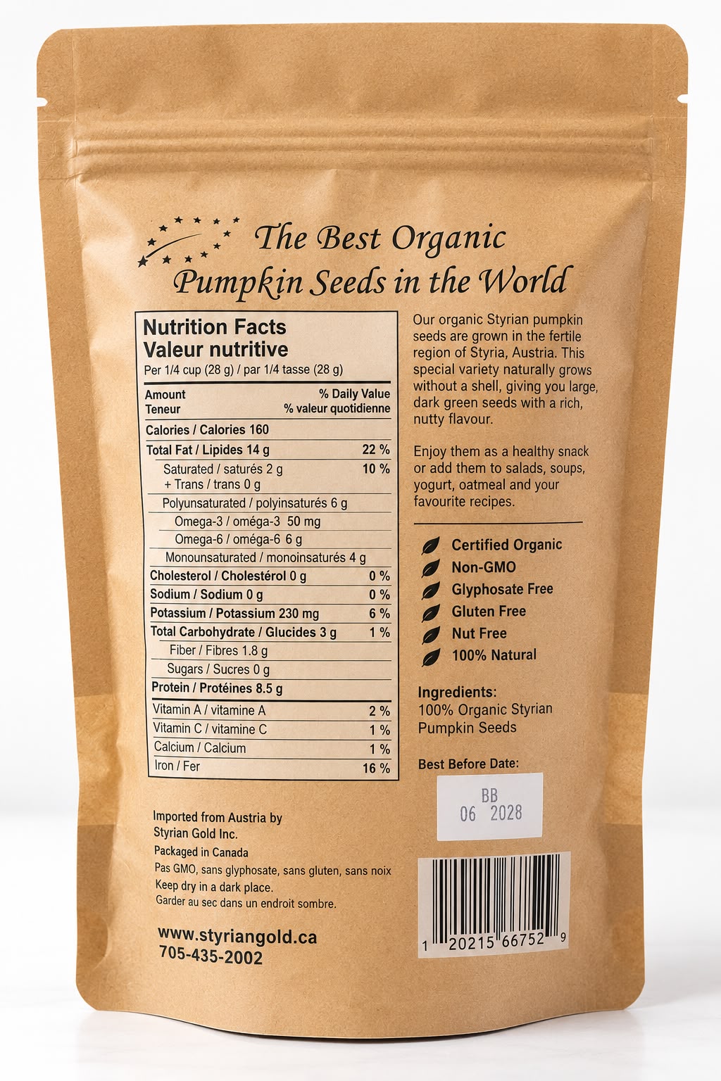 Styrian Gold Certified Organic Pumpkin Seeds – 250 g